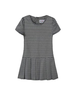 Minoti Dogtooth geplooide zoomjurk voor meisjes (Zwart)