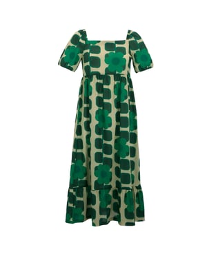 Regatta Dames/Dames Orla Kiely Reuze Vierkante Bloemen Zomer Midi Jurk (Groen)