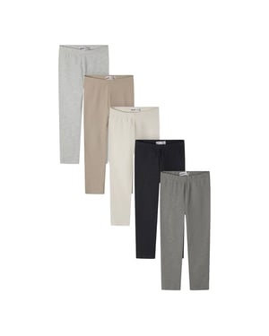 Minoti Elastische taille legging Jersey voor meisjes (5-pack) (Grijs)