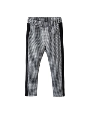 Minoti Meisjes Legging Dogtooth Zijpanelen (Zwart)