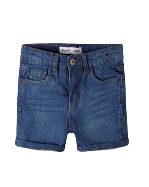Minoti Effen jongens denim shorts (Blauw)