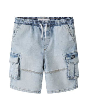 Minoti Jongens Denim Cargo Shorts (Blauw)