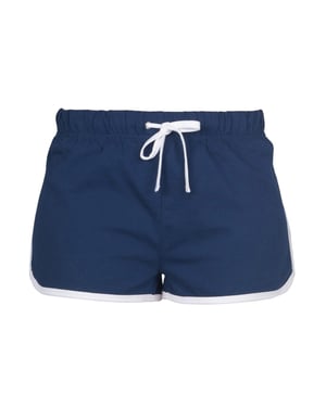 SF Women Dames/dames Retro Shorts (Marine / Wit)