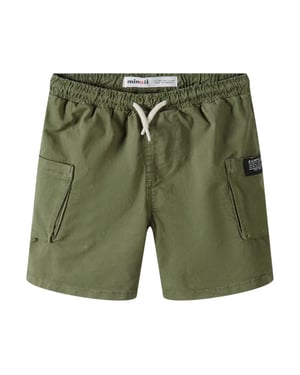 Minoti Jongens Geweven Cargo Shorts (Kaki Groen)