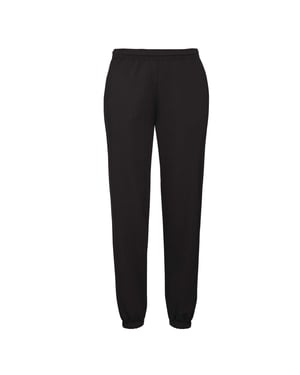 Fruit of the Loom Klassieke uniseks joggingbroek met elastische manchetten (Zwart)
