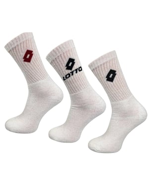 Lotto Badstof Sokken Heren (Doos van 3) (Wit)
