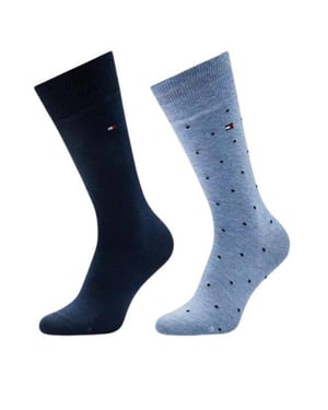 Tommy Hilfiger Sokken met stippen voor heren (Set van 2) (Blauw/Zwaar)
