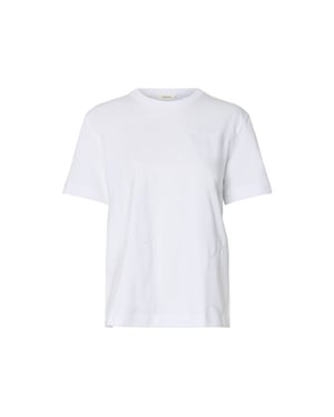 Selected Femme slfmila ss embroidery tee 16101448 bright white