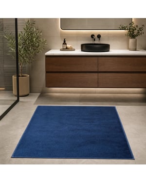 Muratap Samba fluffy badmat wasbaar & anti-slip navy- 50x80 cm