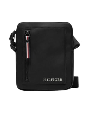 Tommy Hilfiger Effen Crossbody Tas (Zwart)