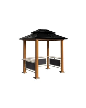 Sojag Maui aluminium bbq grillpaviljoen in houtlook 158x249x278 cm