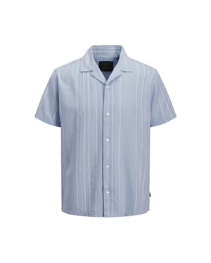 Jack & Jones Jprblariver linen bl. dobby ss shirt sn dessin