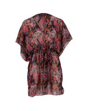 Sarlini Dames tuniek strandjurk polyester kaftan print zwart