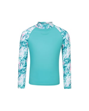 Mountain Warehouse Marble Effect Rash Guard met lange mouwen voor kinderen/Kinderen (Turquoise)