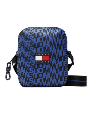 Tommy Hilfiger Kruisbodytas met monogramprint (Blauw)