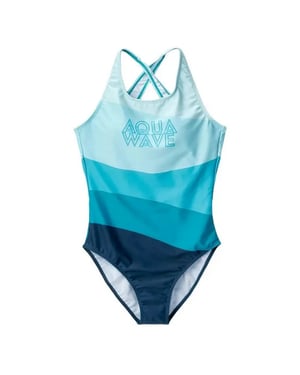 Aquawave Dames/Dames Salava Eendelig Zwempak met Golfpatroon (Blauw)