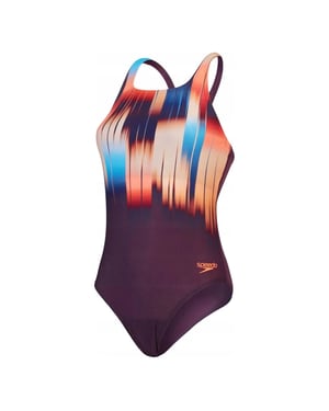 Speedo Dames/Dames Digi Plaatsing Medalist Eendelig Zwempak (Paars/Oranje)