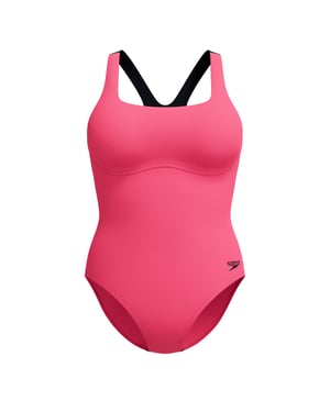 Speedo Dames/Dames Flex Tailleband Eèn Stuk Zwempak (Donkerroze)