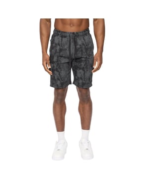 Crosshatch Heren Bardon Camo Cargo Shorts (Zwart Camo)