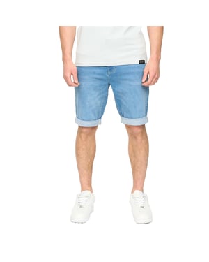 Crosshatch Herr Youlgreeve Denim Shorts med bälte (Ljus tvätt)