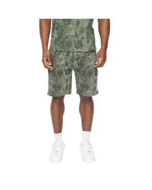 Crosshatch Herr Bardon Camo Sweatshorts (Olive Camo)