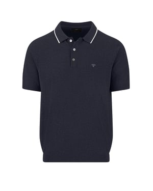 FYNCH-HATTON KNITTED POLO SHIRT NAVY