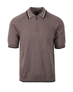 ARMANI EXCHANGE KNITTED POLO SHIRT DRIFTWOOD