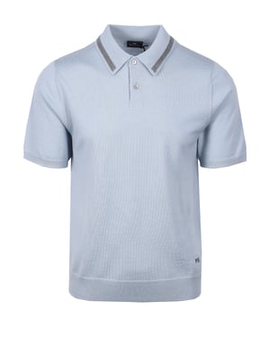 PAUL SMITH MERINO SWEATER SS POLO BLUE