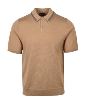 PAUL SMITH MERINO SWEATER SS POLO BEIGE