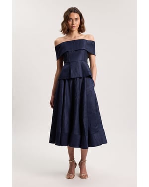 Textured Tailored Twill Full Skirt