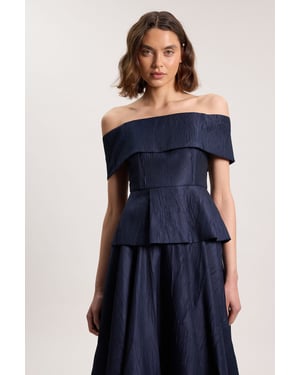 Textured Tailored Twill Bandeau Top