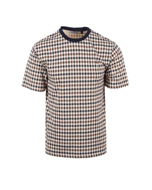 AQUASCUTUM CLUB CHECK T-SHIRT NAVY