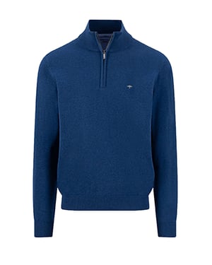 FYNCH-HATTON TROYER HALF ZIP KNITWEAR MIDNIGHT