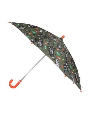 Mountain Warehouse Kinderen Dino Skelet Vouwparaplu (Donkergroen)