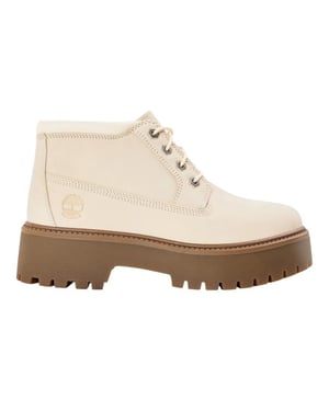Timberland Dames Stone Street Leren Waterdichte Enkellaarsjes (Wit)