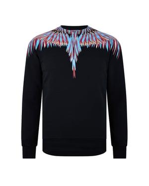 Men's Marcelo Burlon Regular Fit Long Sleeve Crew Neck Sweater in Black/Light