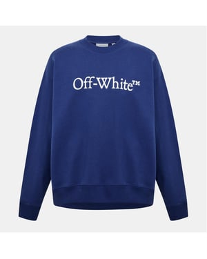 Men's Off White Skate Crewnk in Dark Blue-White