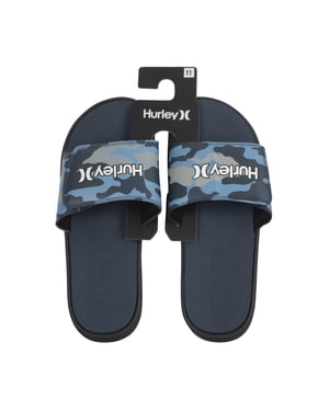 Men's Hurley Vel Flip Slides Sandals in Navy Combo