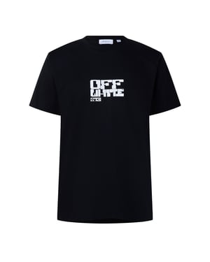 Men's Off White Slim Fit T Shirt in Black