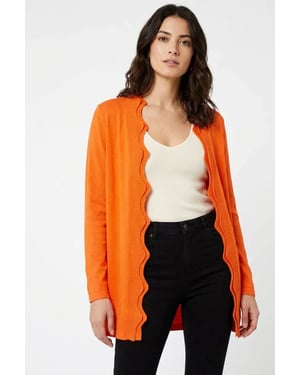 Scallop Edge Longline Cardigan