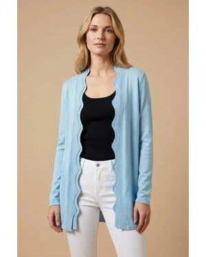 Scallop Edge Longline Cardigan