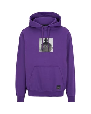Men's Boss Khaby Hooded Neck Long Sleeve Top in Dark Purple