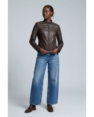 Anette Leather Jacket in Chocolate