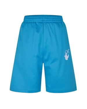 Men's Off White Off Skte Shorts in Cyan Blue