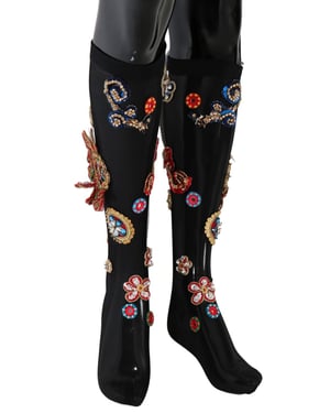 Dolce & Gabbana Elegante Versierde Kristallen Dameskousen