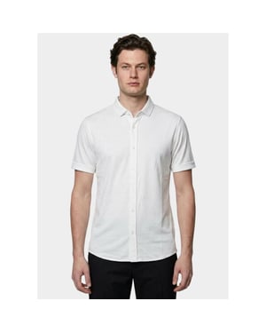 Bos Bright Blue Overhemd korte mouw heren 3507/off white