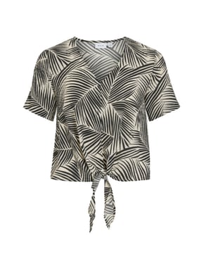 Vila Vilimia kea v-neck s/s knot top/vol