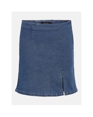 Women's Noisy May Slim Mini Pencil Skirt in Md Blue Denim