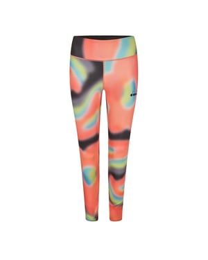 Women's Diadora Abstract Patterned Shapewear Leggings in Blk/Coral