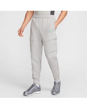 Men's Nike NSW SW AIR CARGO PANT FLC BB in Grey/White